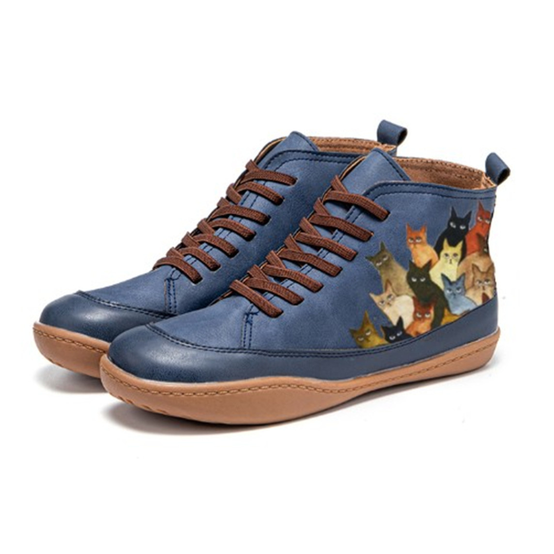 Lenna | Leather Ankle Boots for Cat Lovers