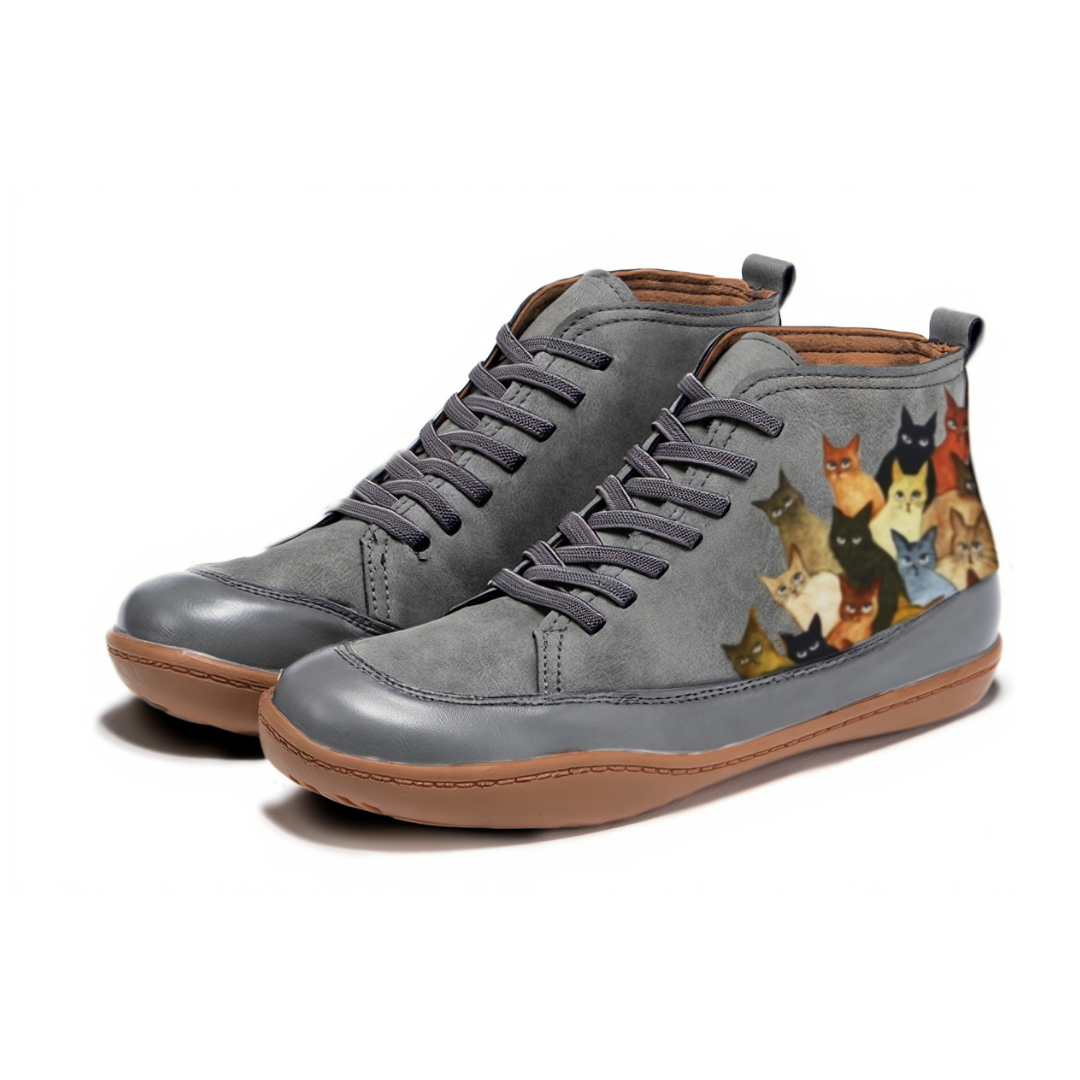 Lenna | Leather Ankle Boots for Cat Lovers