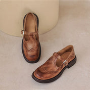 Velda | Elegant Leather Look Mary Jane Shoes